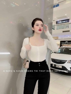 Quần legging 2 khuy cạp cao