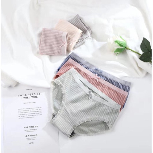 Set 5 chiếc Quần lót nữ xuất Nhật, quần chip nữ Cotton tăm co giãn 4 chiều | BigBuy360 - bigbuy360.vn