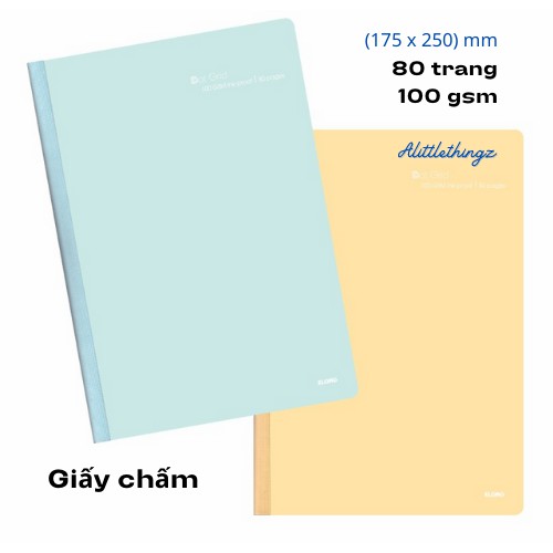 Sổ tay dán gáy B5 KLONG giấy kẻ ngang, chấm, kẻ ô 100gsm - ALT088