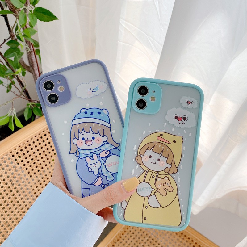 Ốp lưng iphone viền nhám Roro Daily bảo vệ camera 6/6plus/7plus/8plus/x/xs/xs max/11/11promax DT05- Dino case