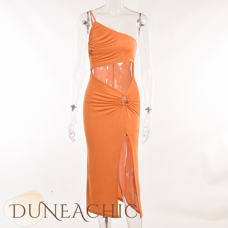 DUNEA Đầm Trễ Vai Xẻ Tà Quyến Rũ Thời Trang Cho Nữ