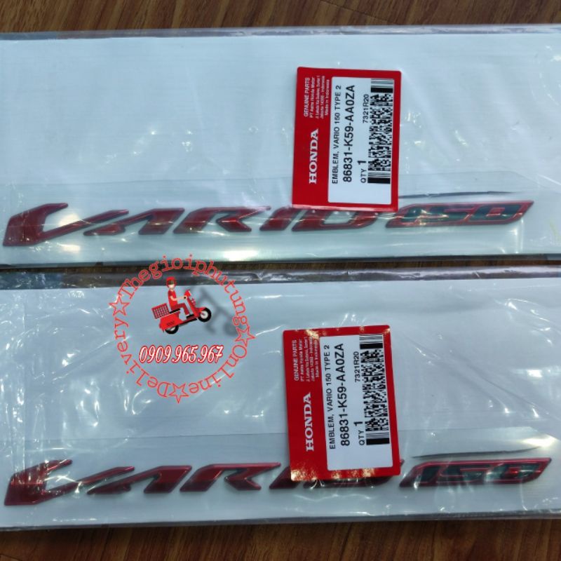 Tem chữ Vario 150 Màu Đỏ - 86831-K59-AA0ZA