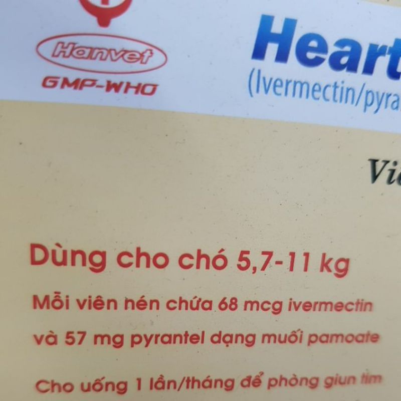 1 hộp 10 viên heartworm shield cho boss xinh hỗ trợ g.iun.tim