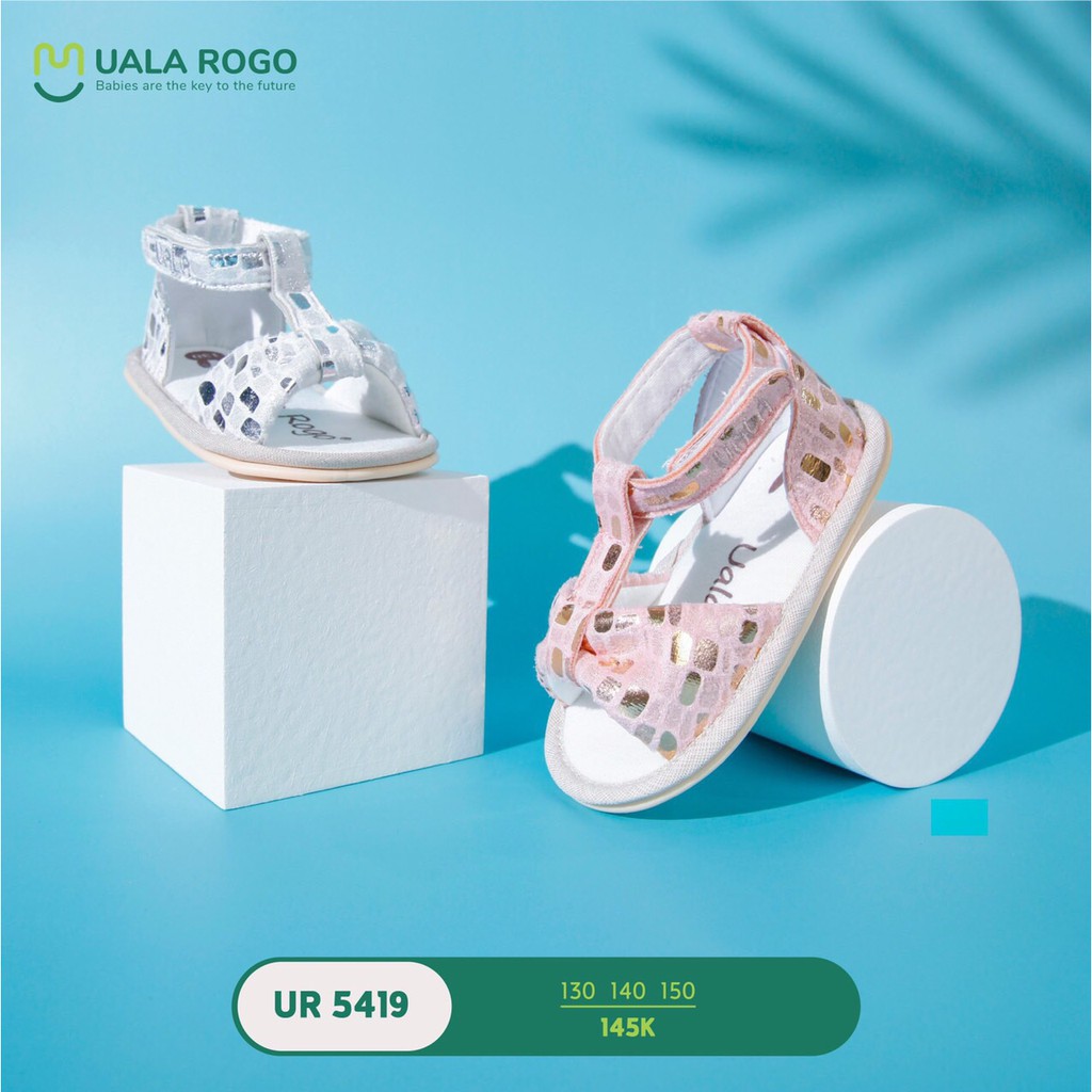 [UALA ROGO] Dép quai hậu sandal tập đi đế cao su non chống trượt cho bé gái