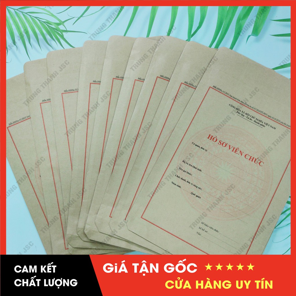 Vỏ túi Hồ sơ Viên Chức Theo Thông tư số 07/2019/TT-BNV ngày 01/6/2019 của Bộ trưởng Bộ Nội vụ