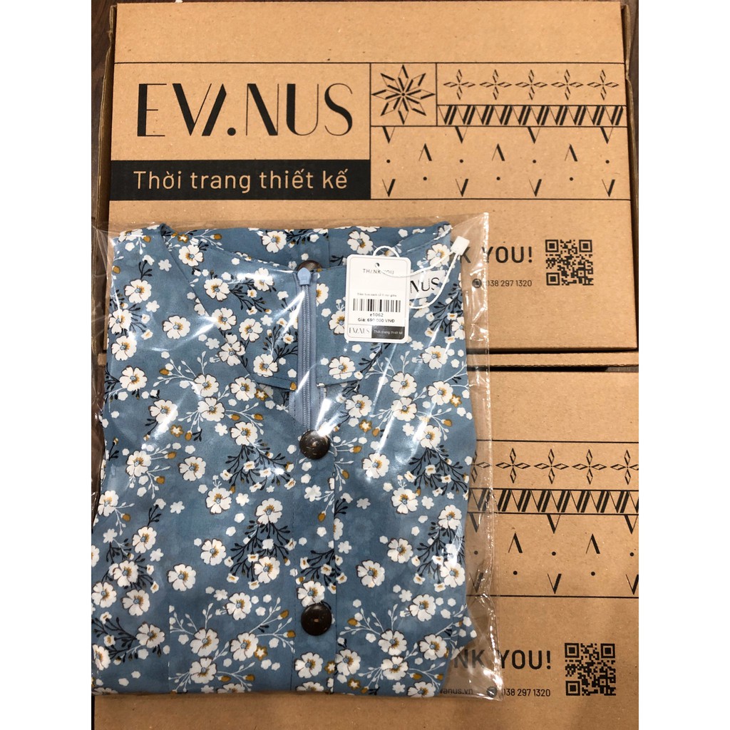 [Freeship] Váy hoa thiết kế cổ V phối hàng cúc giữa, Váy hoa nhí  3 màu Xanh - Vàng - Đen 4 size S M L XL -  e1062 | BigBuy360 - bigbuy360.vn