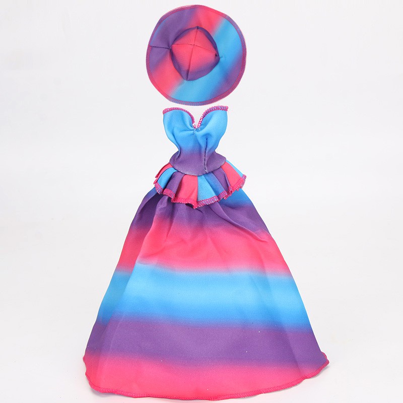 Đầm dự tiệc + nón thời trang cho búp bê 30cm