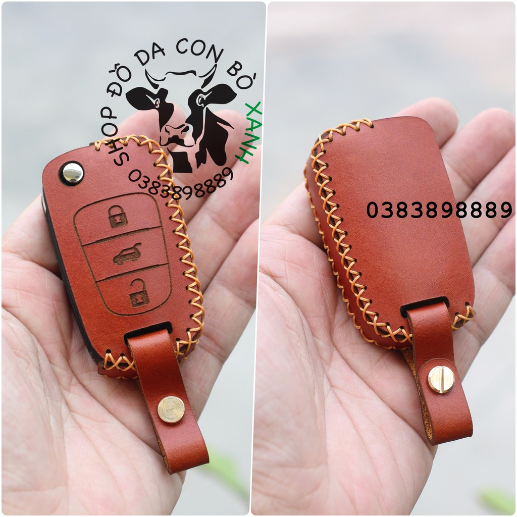 Bao Da Chìa Khoá Kia Morning, Caren, Forte, Sorento, Rio, Sportage đời cũ handmade Da Thật 001