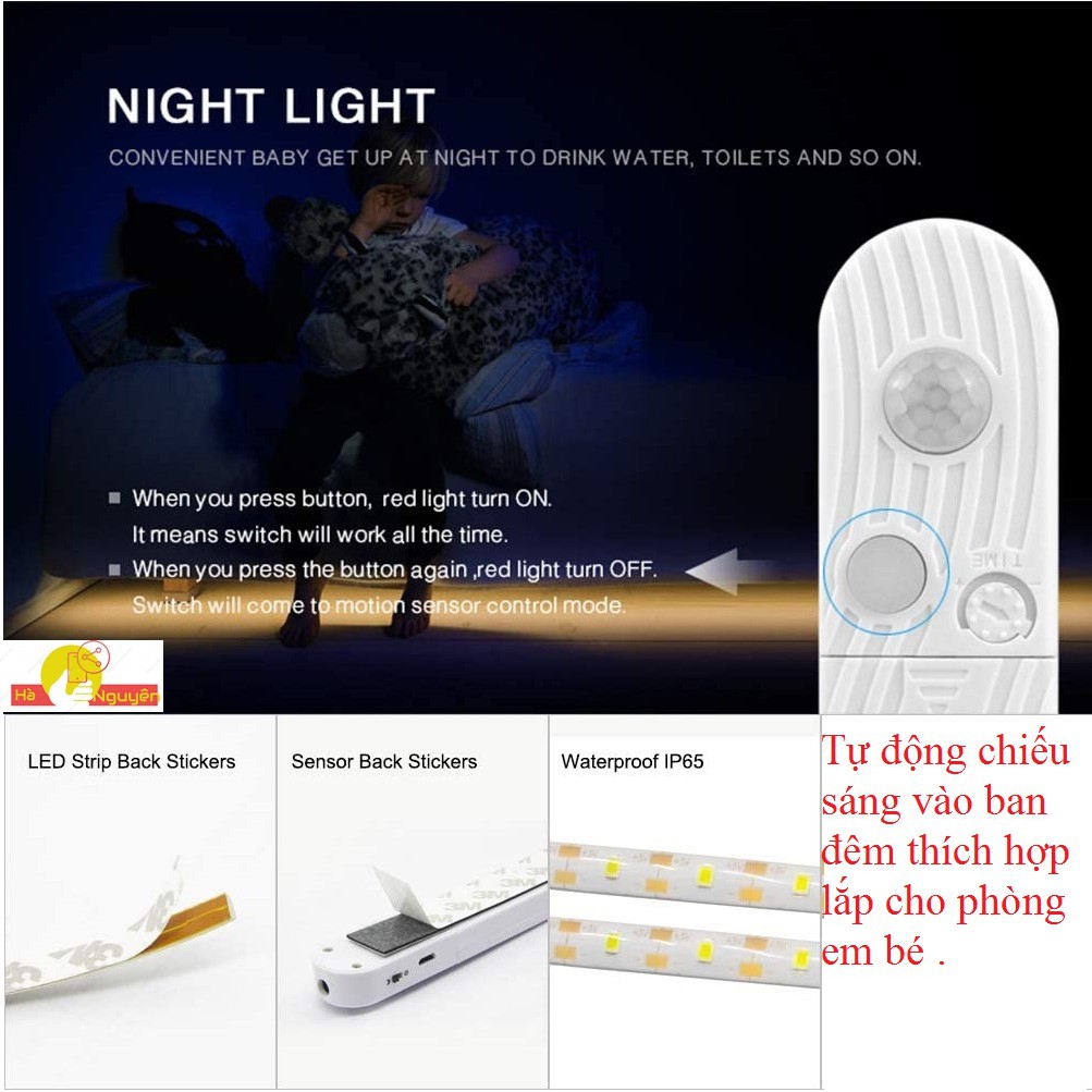 Đèn Led dây cảm ứng tự động sáng khi có người di chuyển ,tiện lợi dễ dàng lắp đặt ở nhiều vị trí trong nhà.