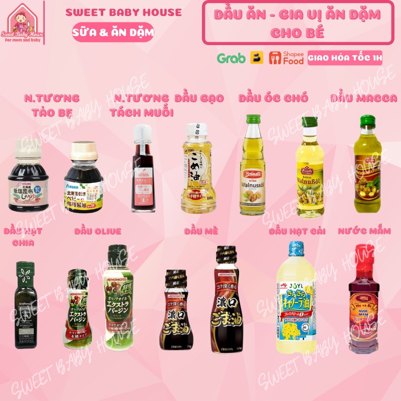 [Mã GROSALE55 giảm 8% đơn 500K] Dầu ăn cho bé - Gia vị cho bé ăn dặm - Sweet Baby House