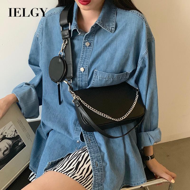 Túi đeo vai phối dây xích phong cách thời trang nữ tính có thể đeo chéo | BigBuy360 - bigbuy360.vn