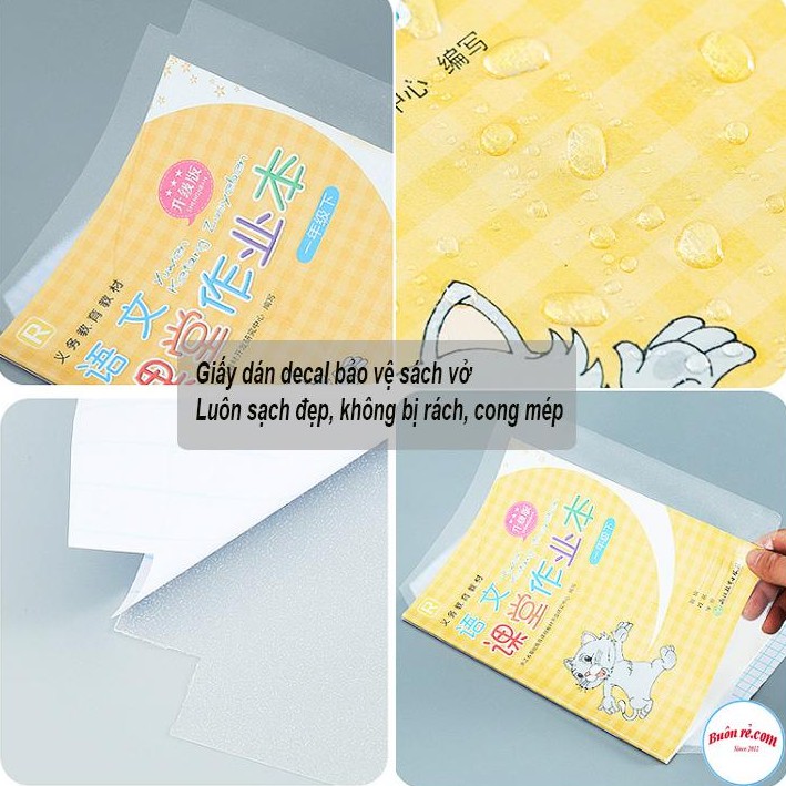 Set 10 Giấy Decal Bọc Bảo Vệ Sách Vở Chống Thấm Nước 00800