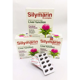 Viên uống bổ gan Silymarin B-complex mát gan, lợi mật, giải độc và phục hồi chức năng gan, giảm mụn (100 viên/hộp)