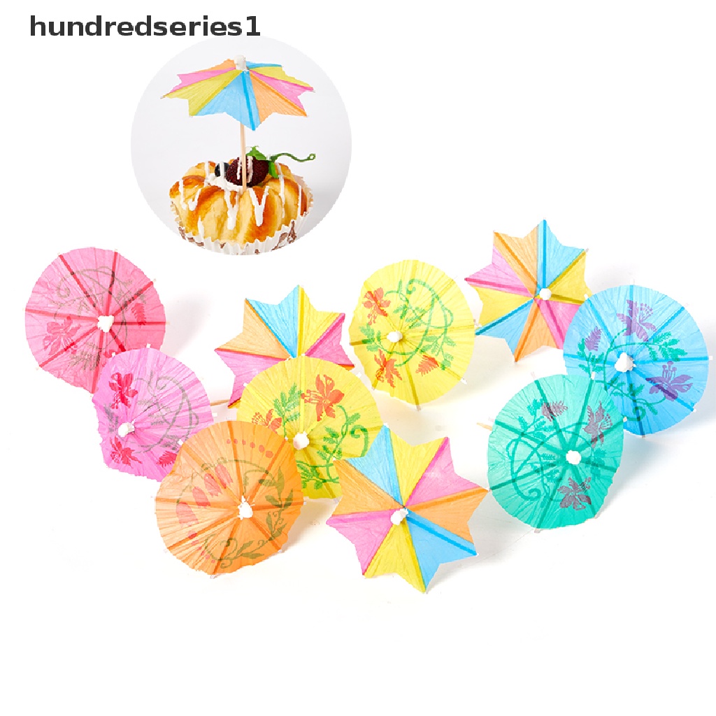 20-50 Dù giấy mini nhiều màu trang trí ly cocktail