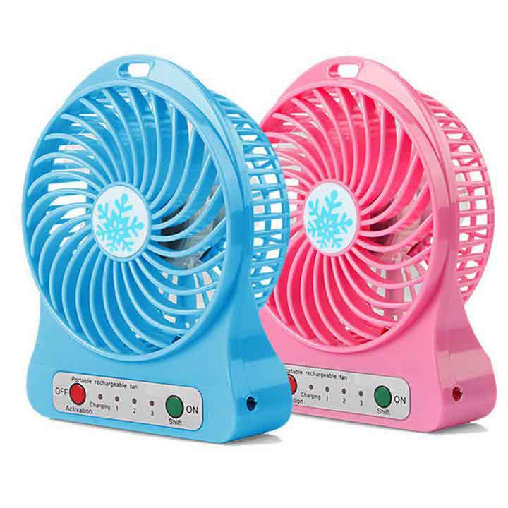 Quạt điều hòa Quạt mini fan xài pin sạc tích điện có đèn
