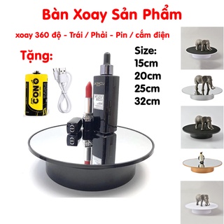 bàn xoay Đế xoay trưng bày sản phẩm xoay 360 độ trái phải size 20cm sạc pin pin tiểu điện 220v