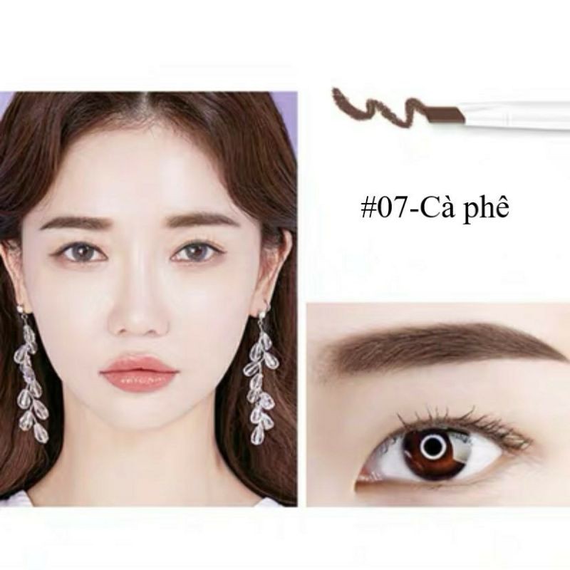 Bút chì kẻ mày Lameila Eyebrow Pencil 801,chì kẻ mày không thấm nước lâu trôi,thiết kế 2 đầu tiện lợi,đầu kẻ sắc nét