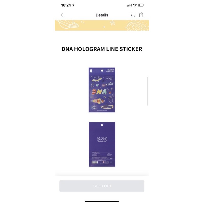 Sticker BTS DNA Hologram hàng OFFICIAL