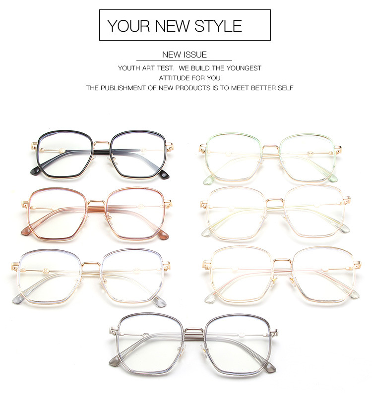 Mắt kính gọng đa giác chống ánh sáng xanh thời trang