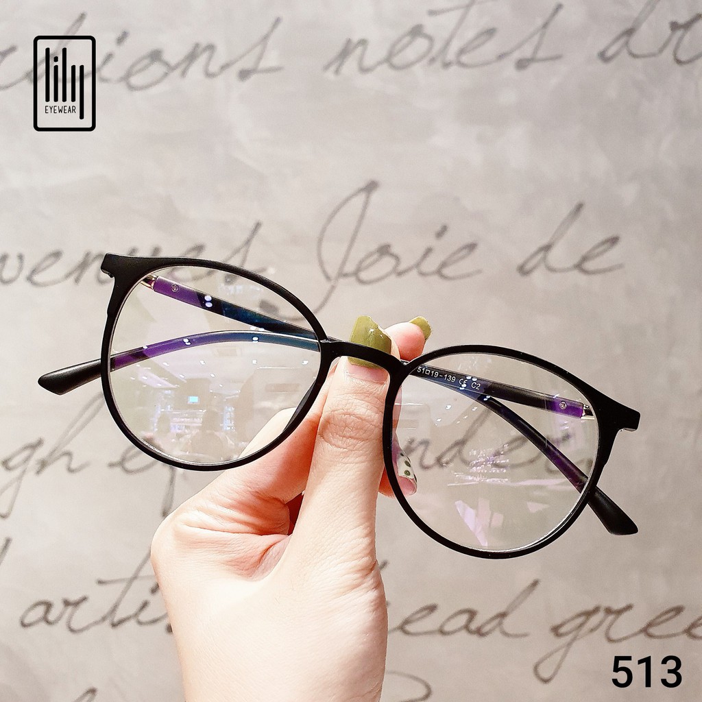 Gọng kính mắt tròn nam nữ Lilyeyewear chất liệu nhựa dẻo thanh mảnh nhẹ nhàng 513 | BigBuy360 - bigbuy360.vn