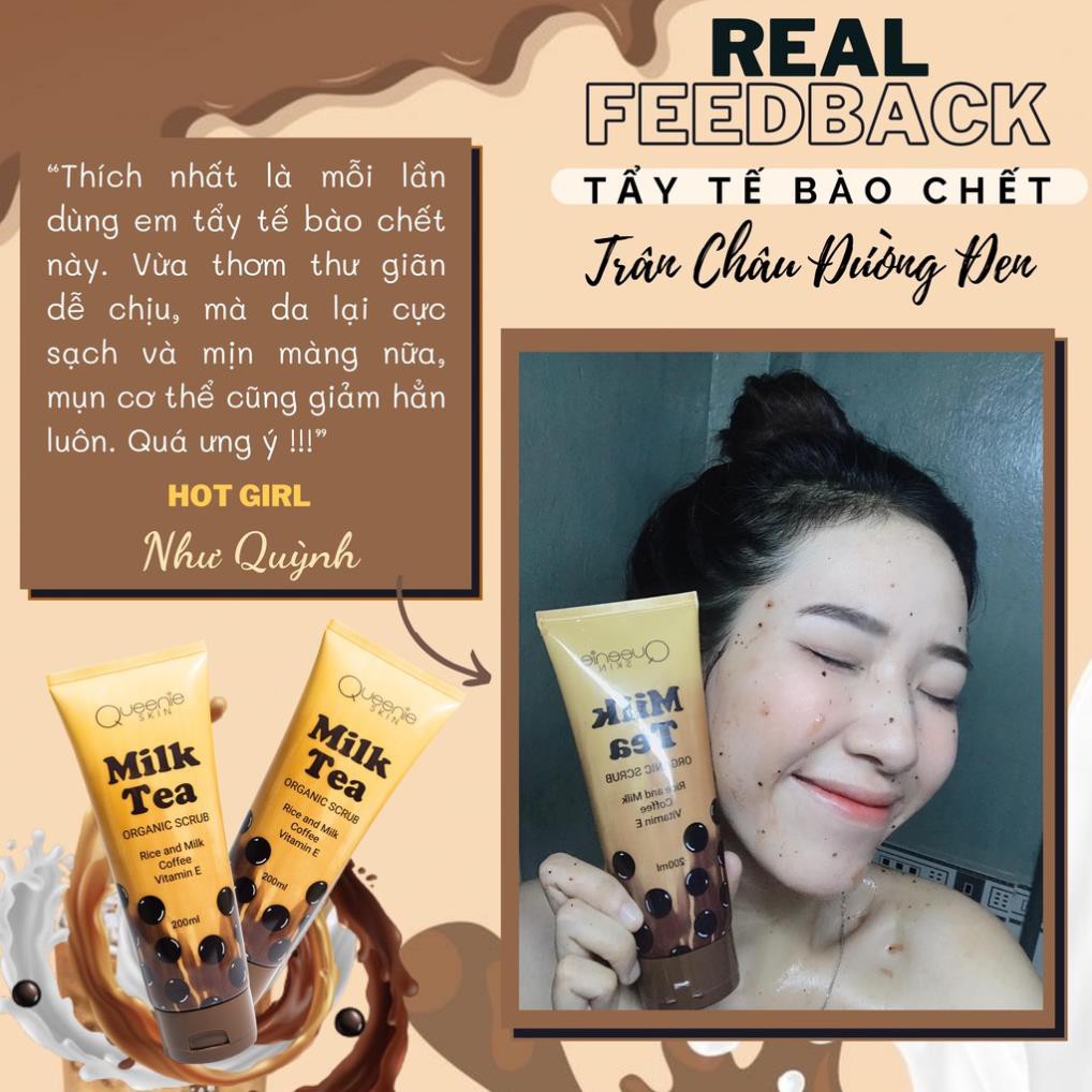 [Rẻ vô địch + Tặng Quà] Tẩy Tế Bào Chết Queenie Skin - Tẩy Tế Bào Chết Milk Tea Queenie Skin Date Mới Nhất