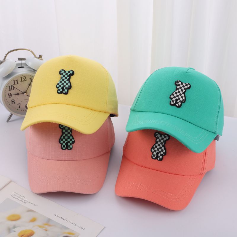 Mũ Lưỡi Trai Họa Tiết Sọc Caro Màu Trơn Chống Nắng Thời Trang Cho Bé Trai Và Gái