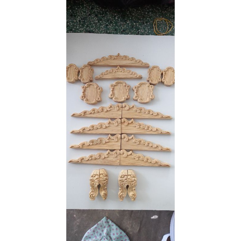 Phụ kiện hoa văn lồng chim chào mào bộ gồm 21 món chất liệu tre