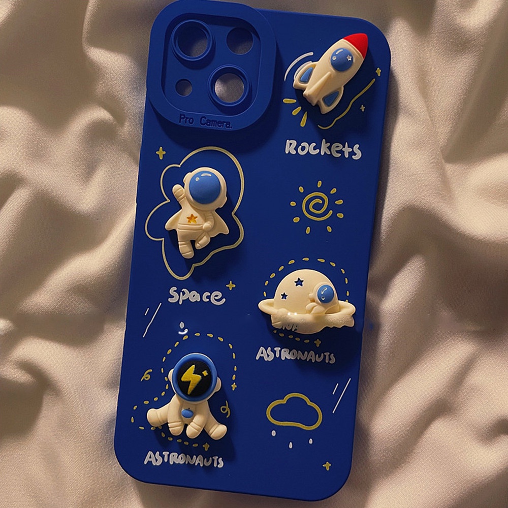 Retro 3D Astronaut Space Toy Phone Case for IPhone 13 12 11 Pro Max X XR 8 7 Plus Shock Resistant Anti Knock Soft TPU Cover | BigBuy360 - bigbuy360.vn