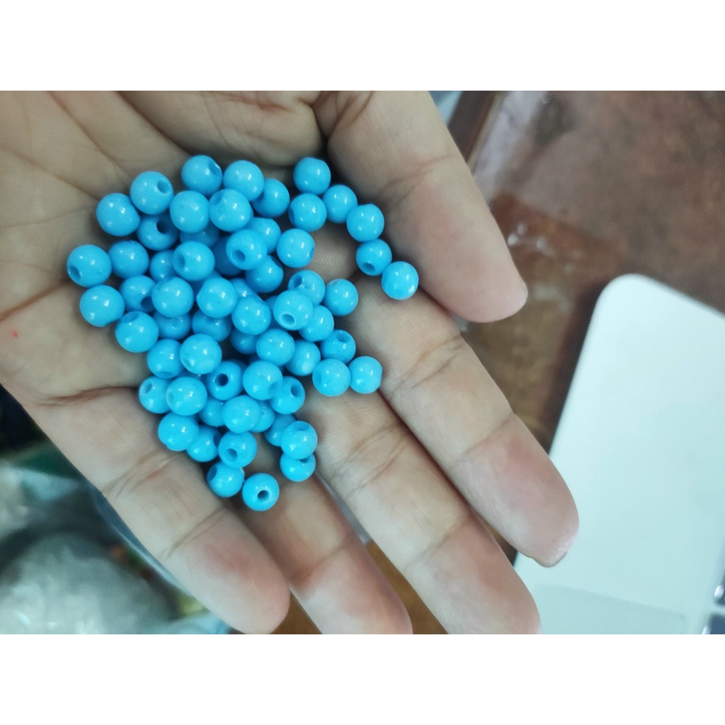 10gam hạt nhựa tròn size 6mm nhiều màu