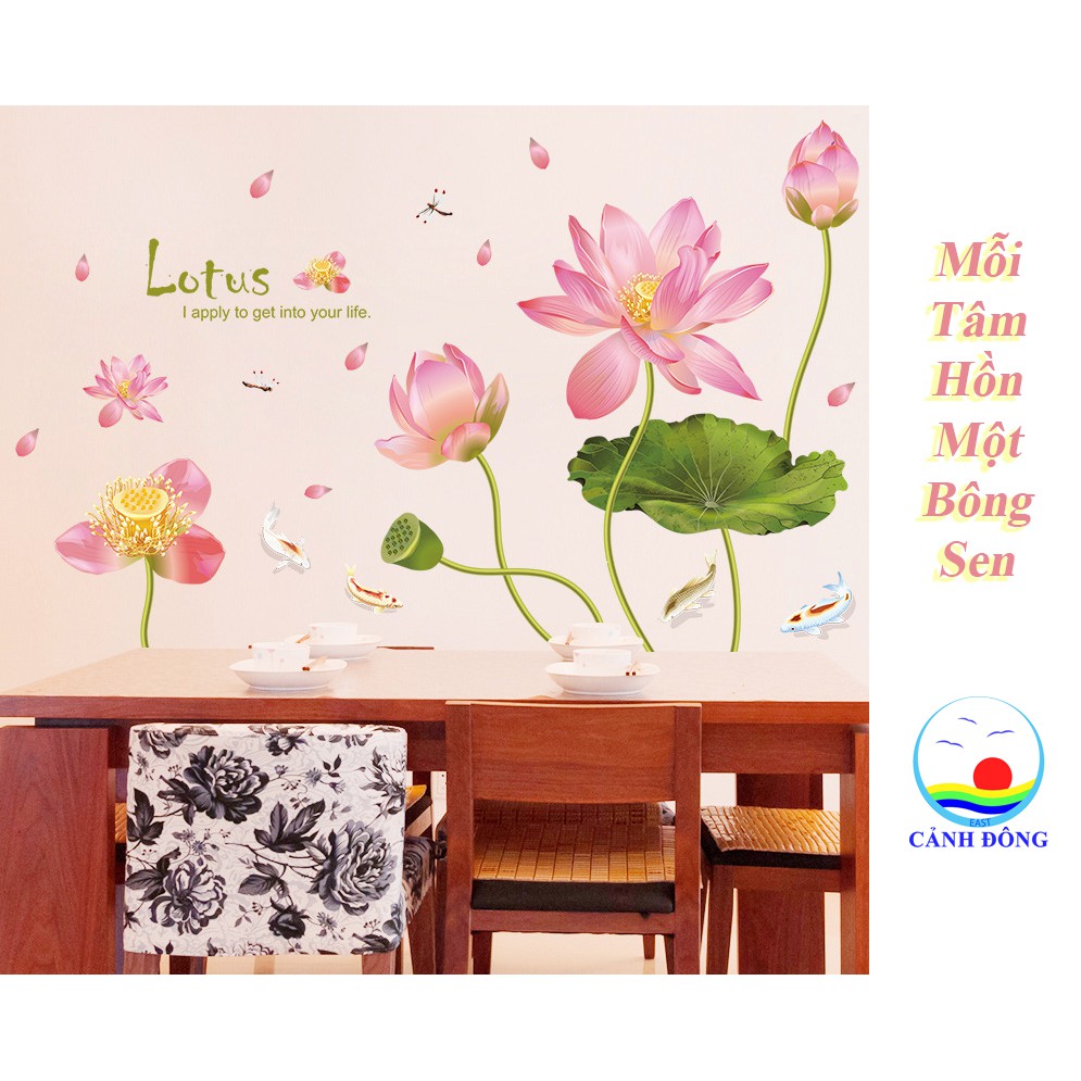 Giấy dán tường hoa sen - Lotus sang trọng
