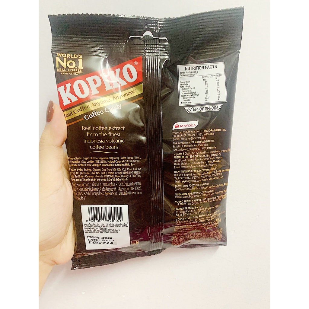 KẸO CÀ PHÊ SỮA VÀ VỊ CÀ PHÊ KOPIKO 150G