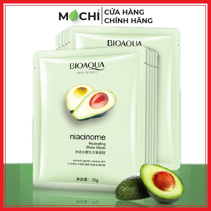 Mặt Nạ Quả Bơ Dưỡng Trắng Da Cấp Ẩm Giảm Mụn Mờ Thâm Shea Mask Giấy Bioaqua Nội Địa Trung MOCHI SHOP | BigBuy360 - bigbuy360.vn