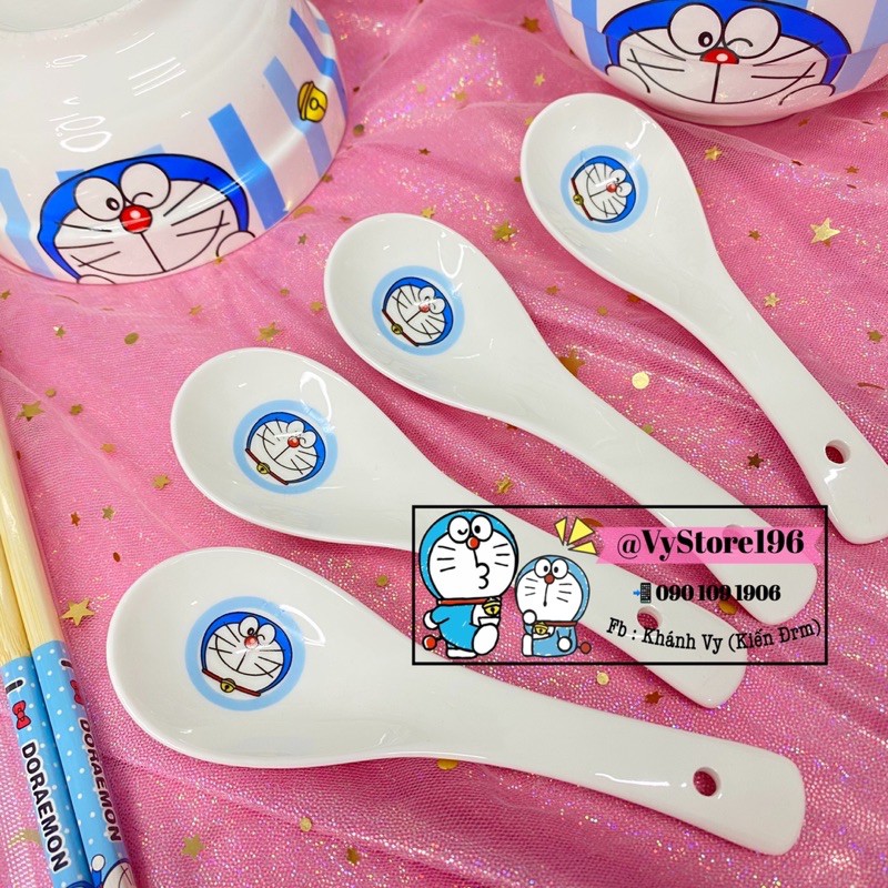 SET BÁT CHÉN DĨA ĐÔREMON KÈM ĐŨA MUỖNG