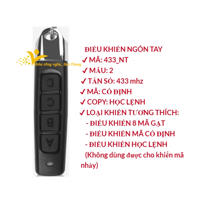 Remote điều khiển cửa cuốn tần số 433mhz học lệnh mẫu mới