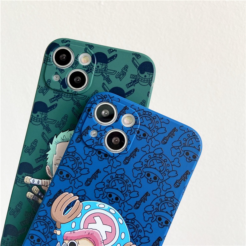 Ốp Điện Thoại Silicon Mềm Chống Sốc Hình Hoạt Hình One Piece Luffy Zoro Cho iPhone 13 pro max 11 12 pro max x xs max xr 7 8 plus 6 6s