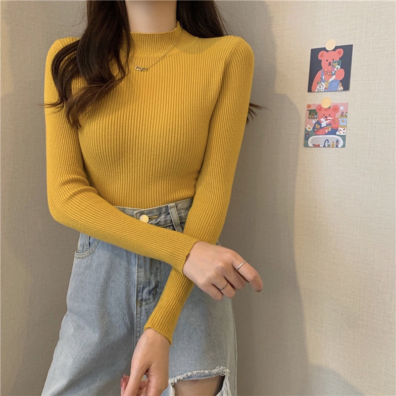 Áo len Pure Cube tay dài dáng ôm phong cách thời trang Hàn Quốc