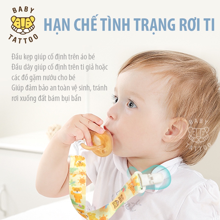 Dây Đeo Ti Giả Chống Rơi BABY TATTOO Đầu Kẹp Tiện Lợi Chắc Chắn, Thiết Kế Dễ Thương