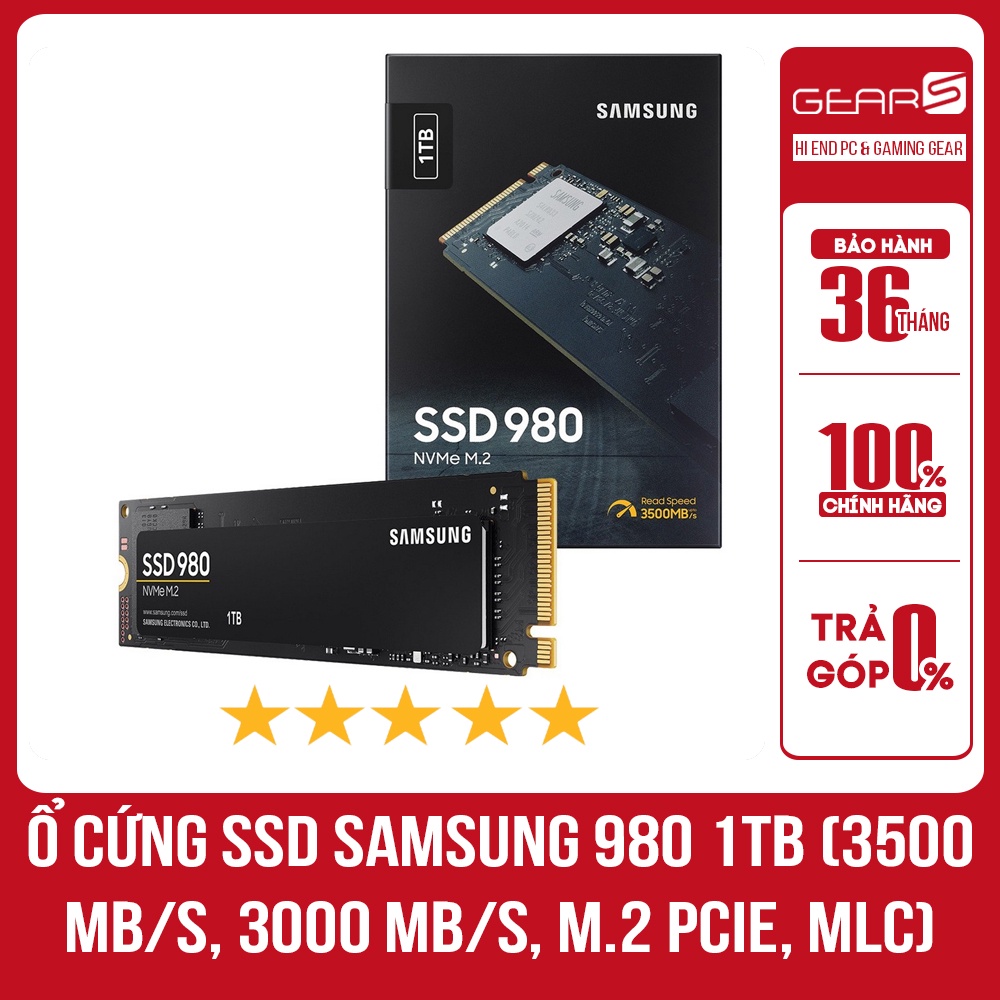 Ổ cứng SSD Samsung 980 PCIe NVMe V-NAND M.2 2280 1TB - Bảo hành chính hãng 36 tháng