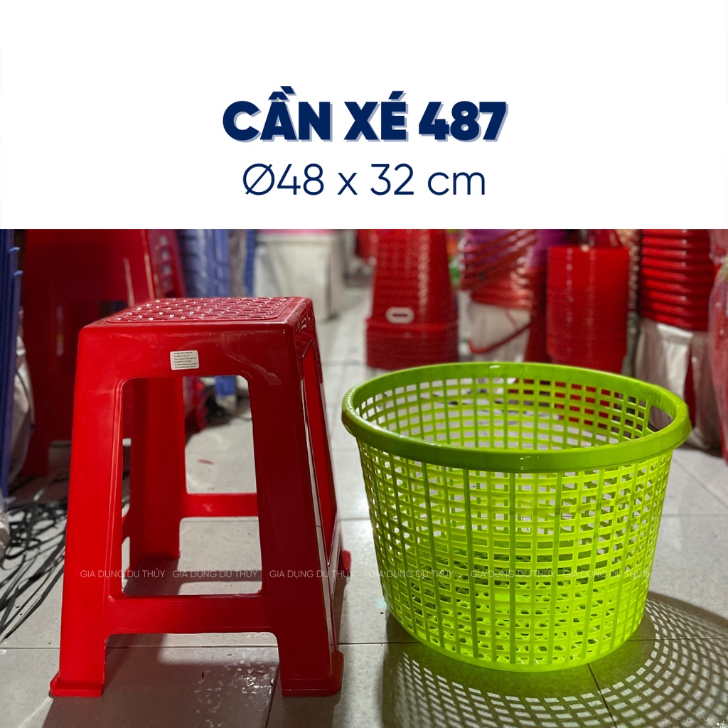 Sọt nhựa tròn lớn có quai, miệng bằng thích hợp đựng tôm cá nhựa PP bền chắc - CẦN XÉ QUAI NHỰA CHẤN THUẬN THÀNH