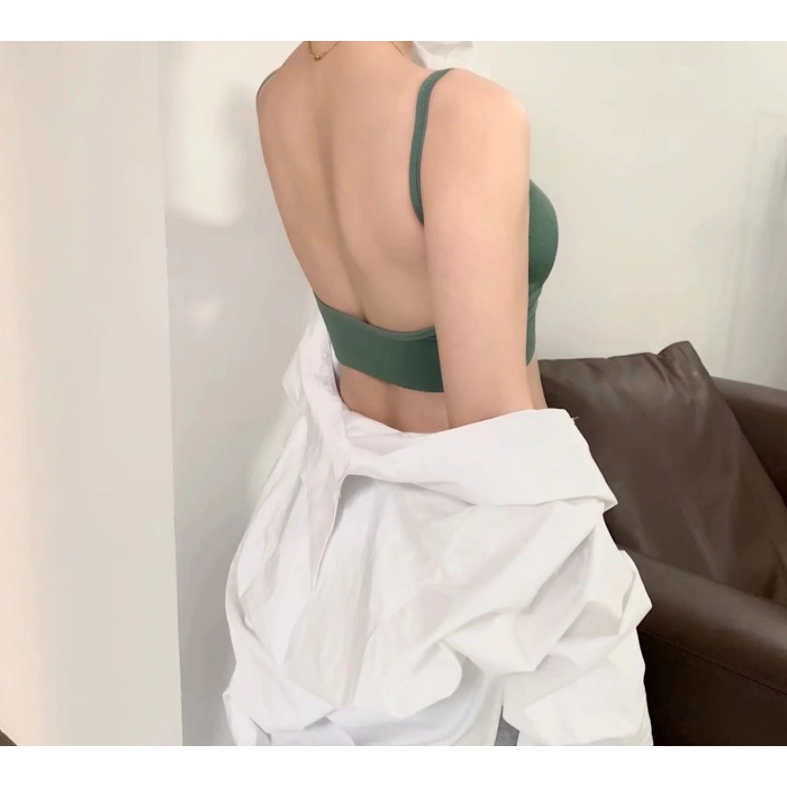 Áo bra nữ hai dây hở sâu phần lưng, thiết kế đơn giản, trẻ trung, dễ phối đồ, phù hợp dưới 60kg (MS 04023) Anna Shop