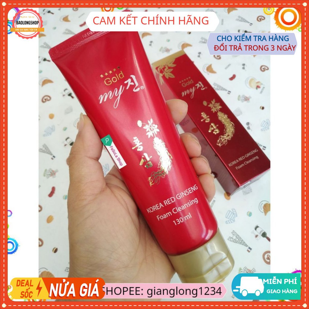 (HÀNG ĐẸP) Sữa rửa mặt GOLD MY JIN hồng sâm 130ml Hàn Quốc 🇰🇷Korea red ginseng foam cleansing