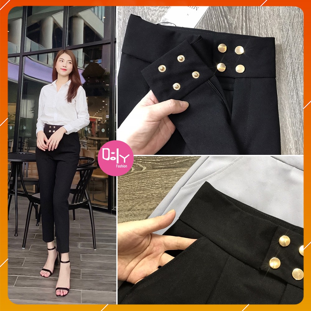 Quần baggy nữ 4 cúc cạp cao mẫu mới - Quần baggy 4 khuy siêu sang lên dáng cực đẹp