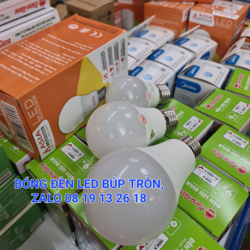 Bóng đèn led Búp tròn Asia 3->15w, đui e27, góc sáng rộng 270 độ, bảo hành chính hãng 2 năm.