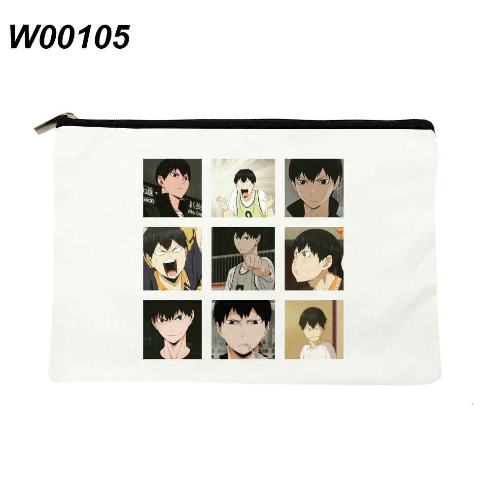Haikyuu Túi Đựng Bút Bằng Vải canvas Thiết Kế Hình anime Nhật Bản Nhỏ Gọn Dành Cho Học Sinh