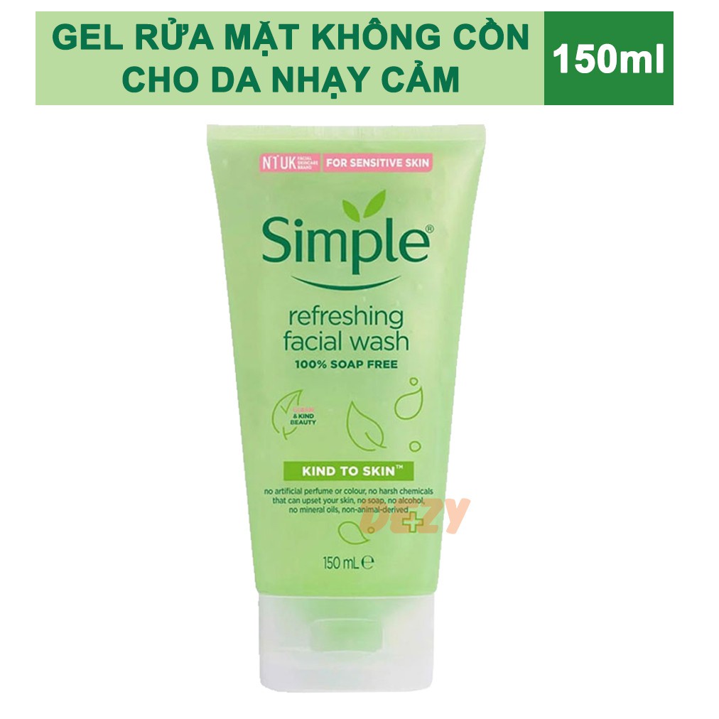 Sữa rửa mặt simple gel 150ml làm sạch da dầu mụn, da khô , da nhạy cảm ⚡️CÓ MÃ FREE SHIP⚡️ | WebRaoVat - webraovat.net.vn