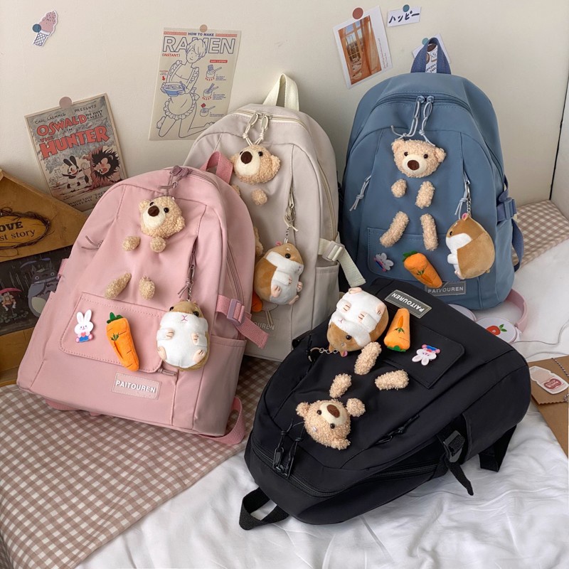 Balo Đi Học Họa Tiết Vui Nhộn Dễ Thương Phong Cách Nhật Bản Cho Nữ