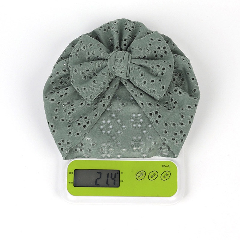 Mũ Beanie Mềm Mại Co Giãn Màu Trơn Phối Nơ Thời Trang Mùa Hè Cho Bé Gái Sơ Sinh