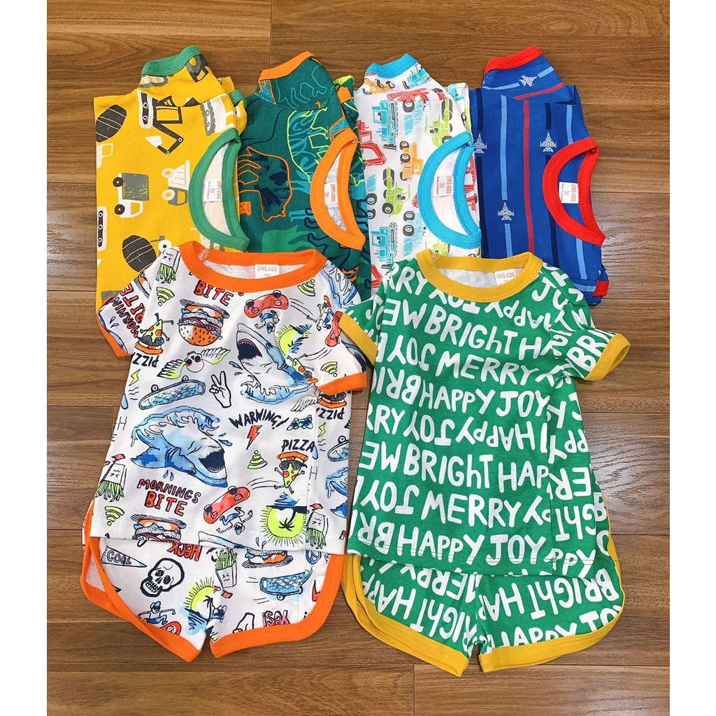 Bộ bé trai cộc tay Hè 2022 chất Cotton bozip mềm mịn, co giãn thấm hút mồ hôi tốt - cho bé 10-17kg-Minkids