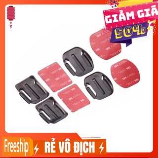 [TOP ĐỒ PHƯỢT RẺ] combo 2 đế cong + 2 đế phẳng + 2 miếng dán tròn + 2 miếng dán vuông cho Gopro, Sjcam, keo siêu chắc