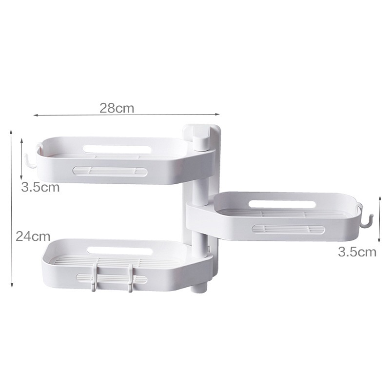 Hộp đựng xà phòng phòng tắm 3 lớp xoay 360 độ đa chức năng,tặng kèm keo dán,không cần khoan đục